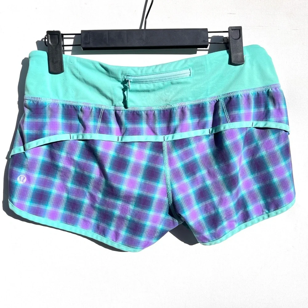 Lululemon check plaid speed shorts 4